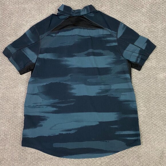 Smartwool Everyday Button Down Shirt Men's Large Black Horizon Print Merino Wool - Picture 4 of 10